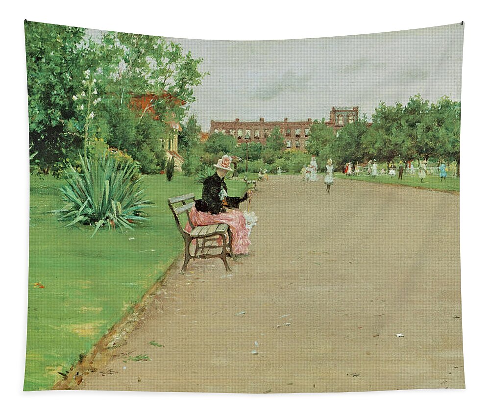 William Merritt Chase Tapestry featuring the photograph A City Park #1 by William Merritt Chase