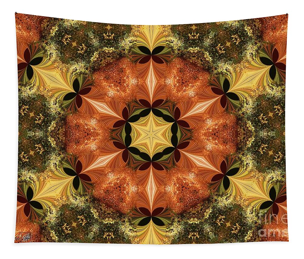 Mccombie Tapestry featuring the digital art Autumn Colours Kaleidoscope #2 by J McCombie