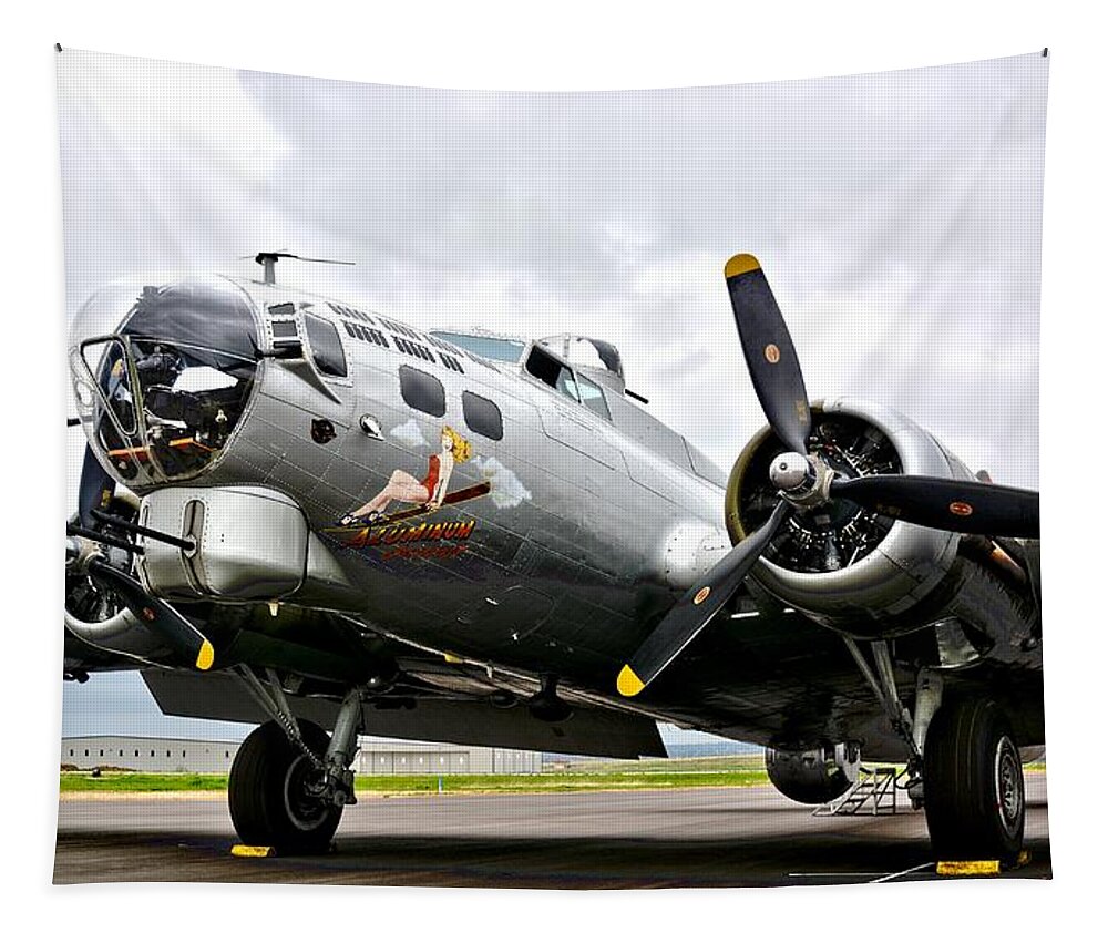 B17 Tapestry featuring the photograph B-17 Bomber Airplane #1 by Amy McDaniel