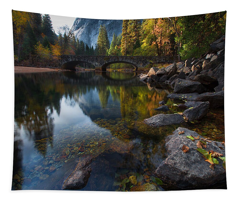 Clouds Tapestry featuring the photograph Beautiful Yosemite National Park #1 by Larry Marshall