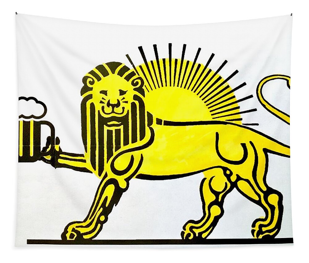 Lion Tapestry featuring the painting Beersia by Joel Tesch