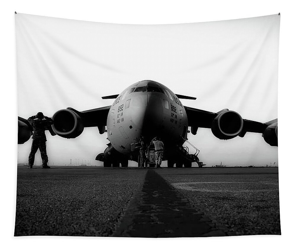 C-17 Globemaster Tapestry featuring the photograph C-17 Globemaster #1 by Mountain Dreams
