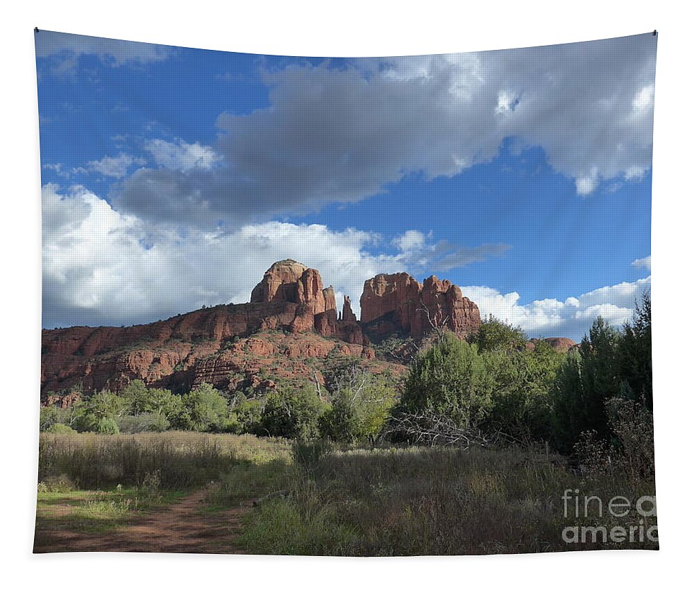 Sedona Tapestry featuring the photograph Cathedral Rock Sedona #1 by Mars Besso