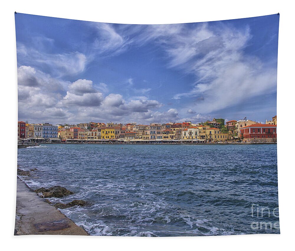 Chania Tapestry featuring the photograph Chania on Crete in Greece by Patricia Hofmeester