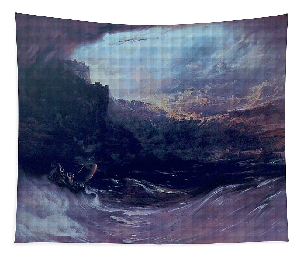 John Martin Tapestry featuring the painting Christ Stilleth The Tempest by Troy Caperton