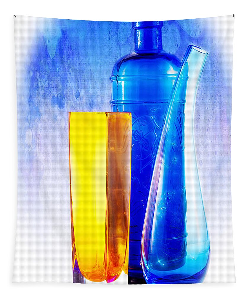 Glass Tapestry featuring the photograph Colourful glassware. #1 by John Paul Cullen