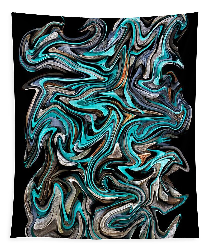 Distort Tapestry featuring the digital art Convoluted Blue Transparency by Robert Woodward