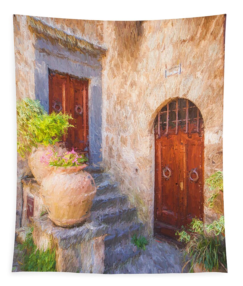 Bagnoregio Tapestry featuring the photograph Courtyard of Tuscany by David Letts