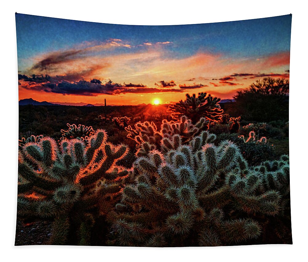 Arizona Tapestry featuring the photograph Desert Sunset #2 by Saija Lehtonen