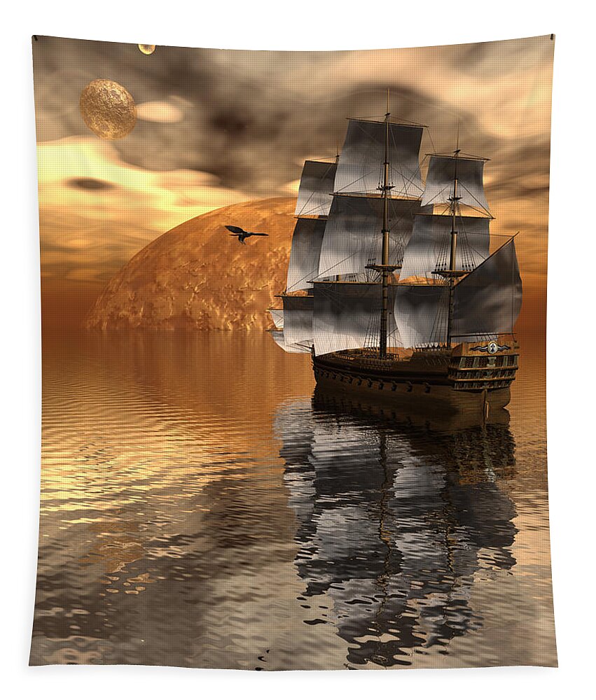 Bryce Tapestry featuring the digital art Distant Voyage 2 #2 by Claude McCoy