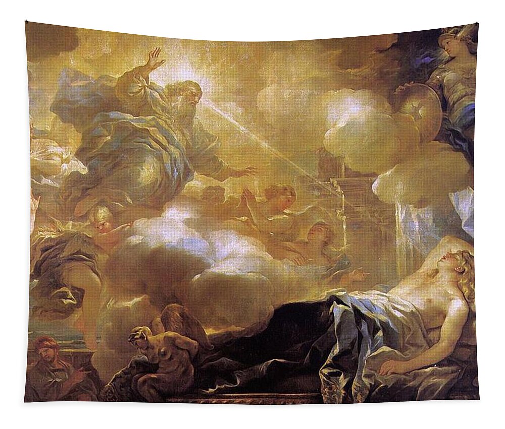 Luca Giordano Tapestry featuring the painting Dream Of Solomon by Troy Caperton