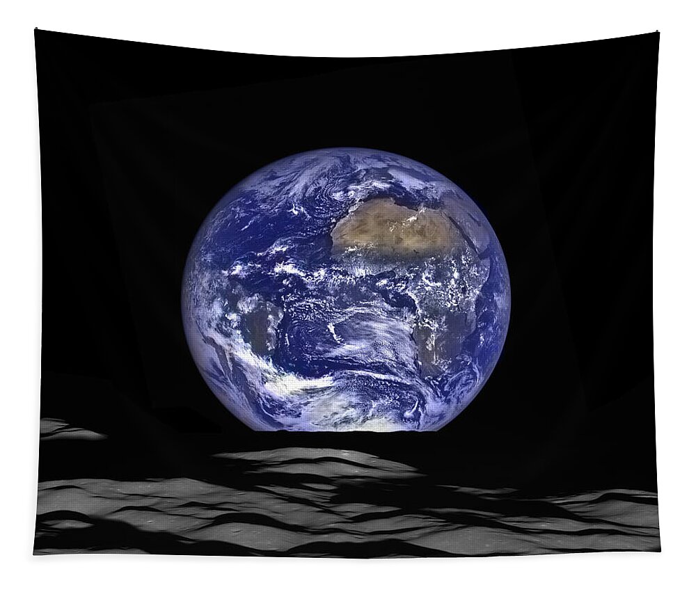 Earth Tapestry featuring the photograph Earthrise #2 by Mark Kiver