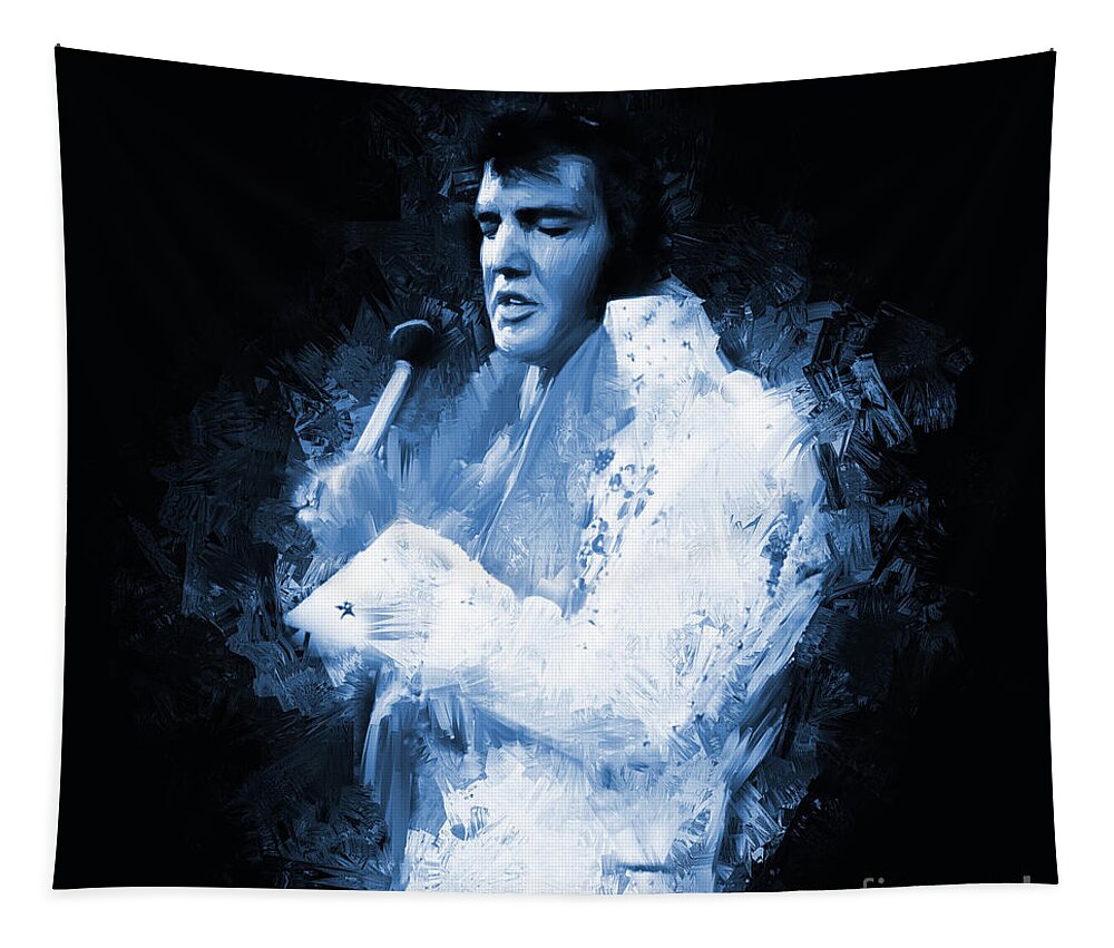 Elvis Tapestry featuring the painting Elvis Presley 01 by Gull G