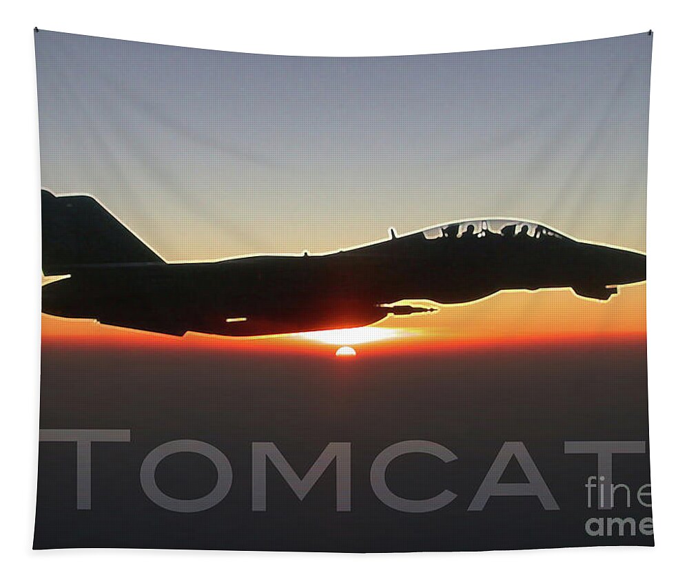 F-14 Tapestry featuring the digital art F-14 Tomcat #1 by Airpower Art