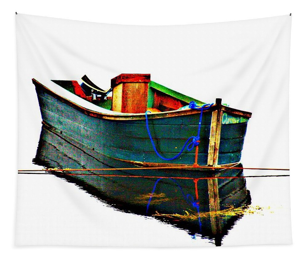 Boat Tapestry featuring the digital art Floating by Tatiana Travelways