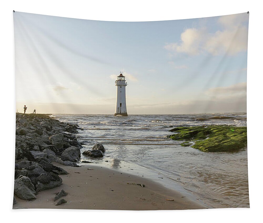 Beach Tapestry featuring the photograph Fort Perch Lighthouse #1 by Spikey Mouse Photography