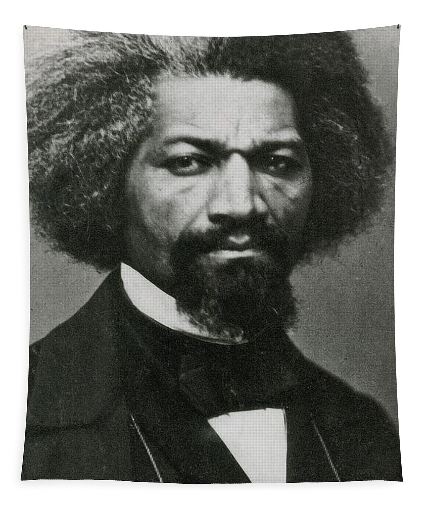 History Tapestry featuring the photograph Frederick Douglass, African-american by Photo Researchers