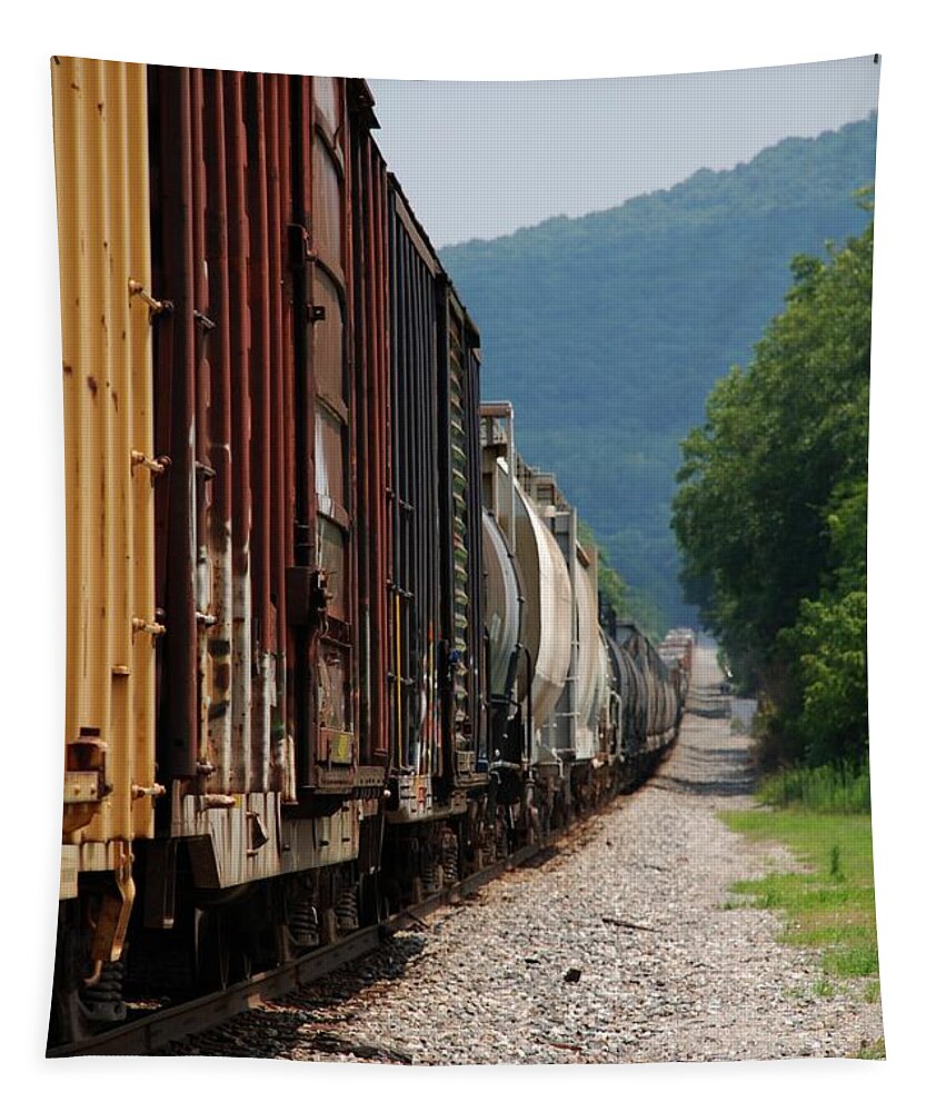 Train Tapestry featuring the photograph Freight Train by Kenny Glover