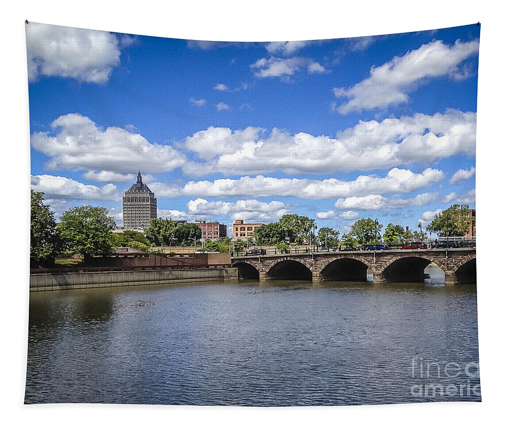 Eastman Kodak Building Tapestry featuring the photograph Genesee River View #2 by Joann Long