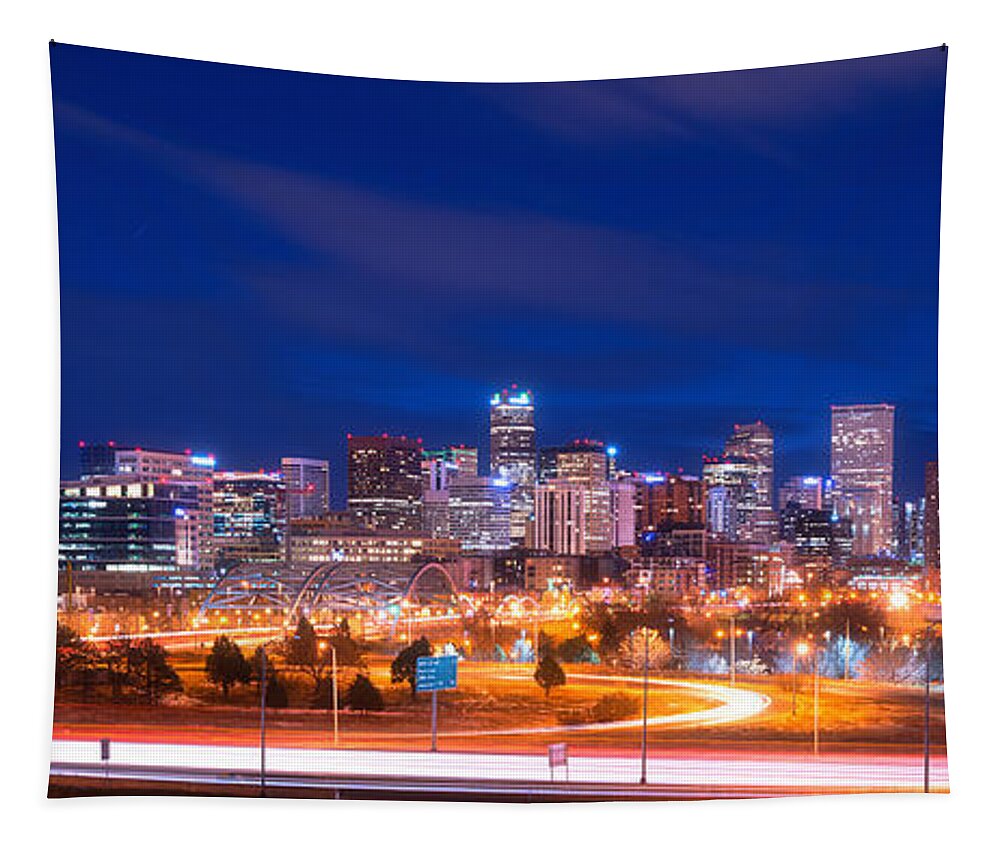 Denver Tapestry featuring the photograph Goodnight Denver by Darren White