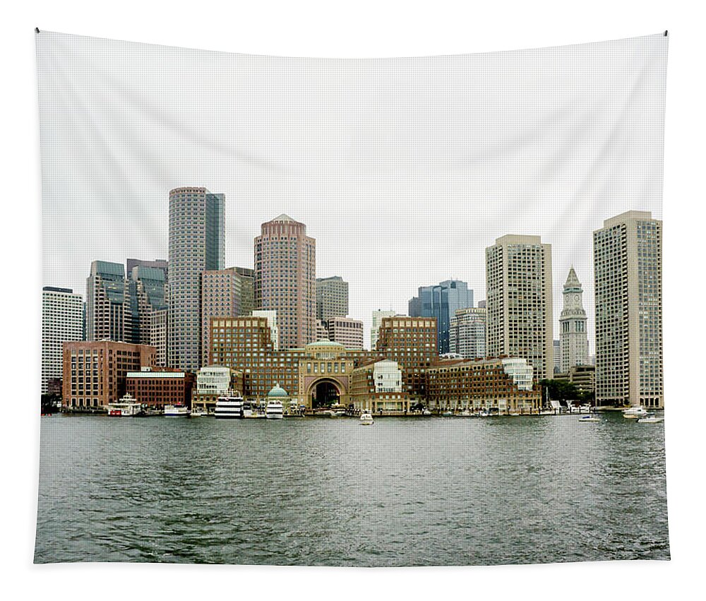 Boston Tapestry featuring the photograph Harbor View #1 by Greg Fortier
