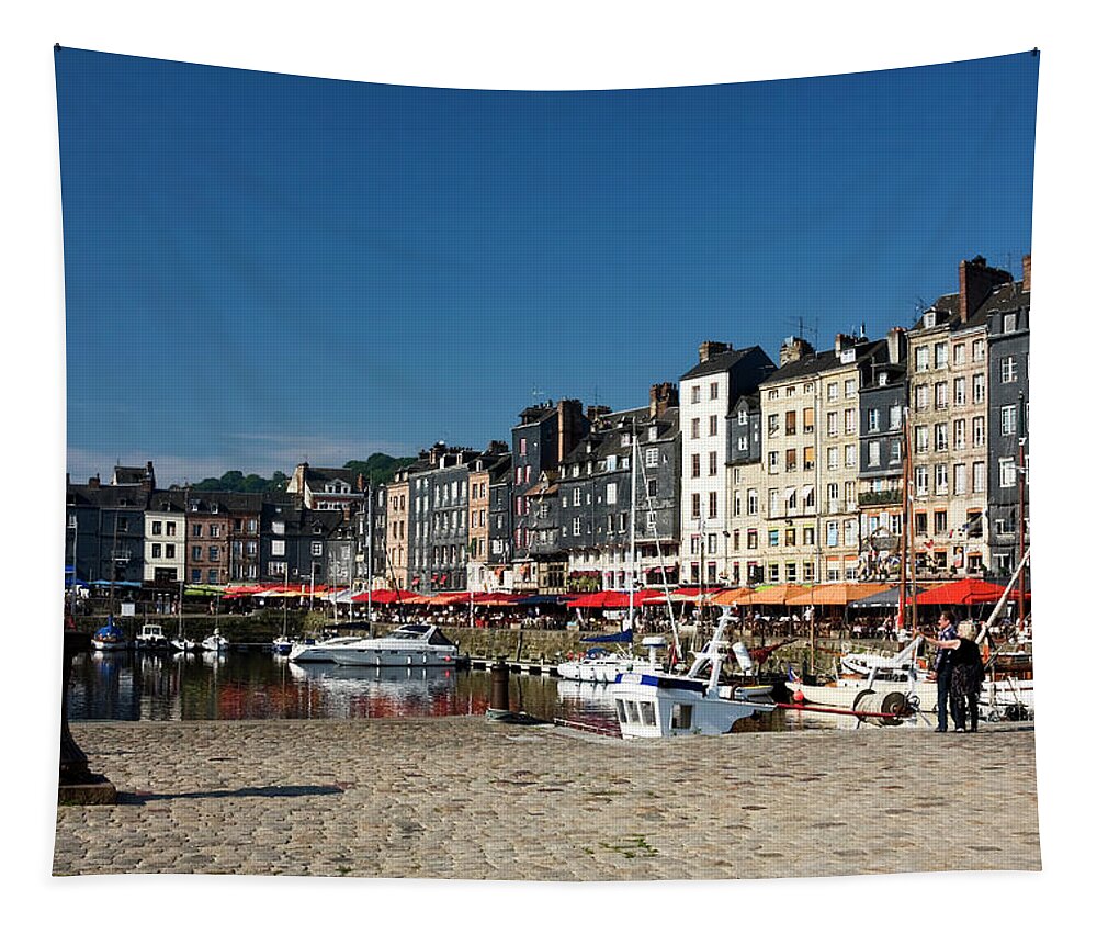 Vieux Bassin Tapestry featuring the photograph Honfleur Vieux Bassin #1 by Sally Weigand