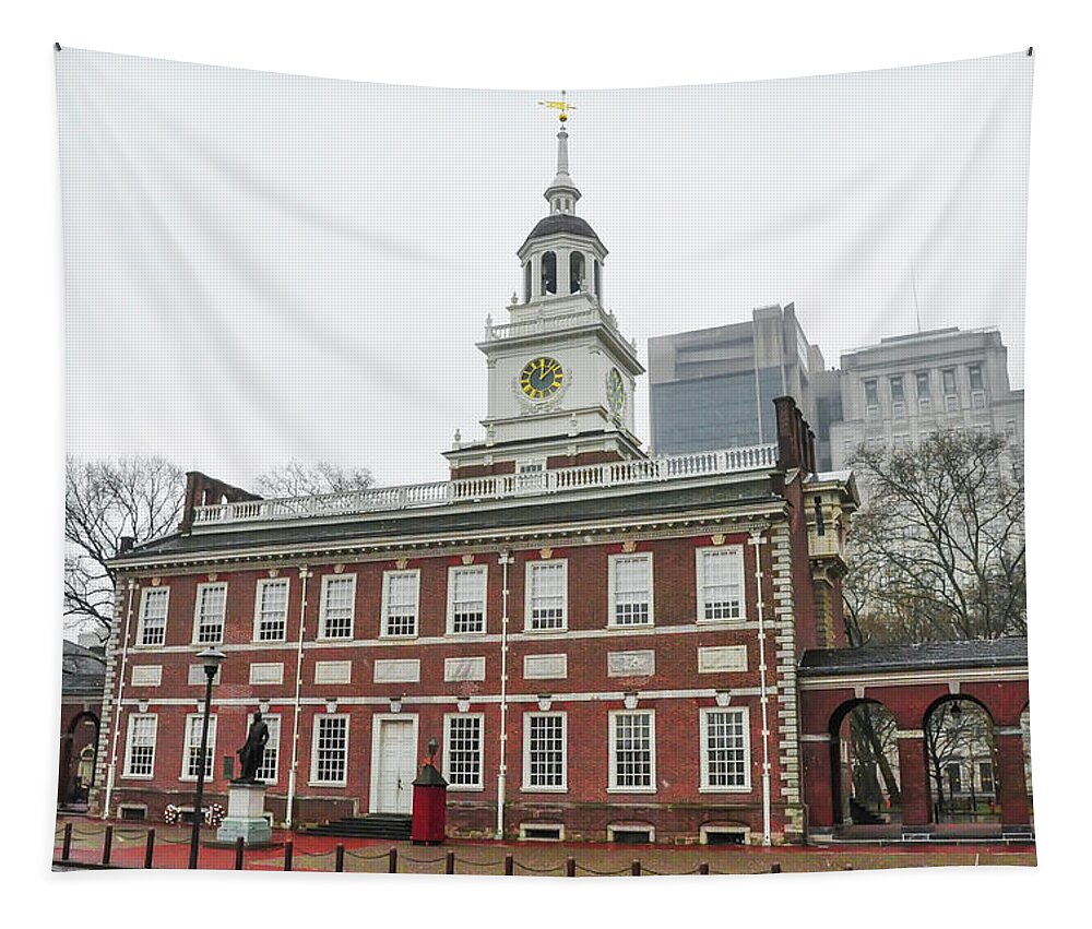 Independence Tapestry featuring the photograph Independence Hall - Philadelphia Pennsylvania #1 by Bill Cannon
