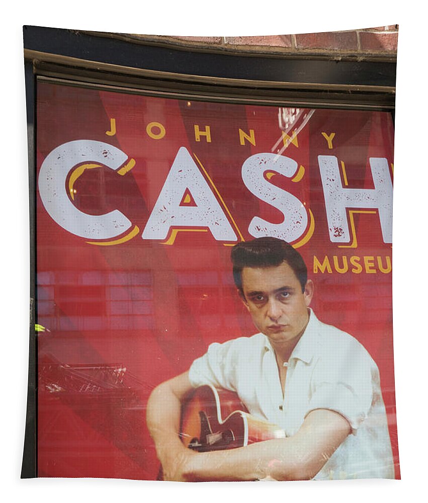 Albums Tapestry featuring the photograph Johnny Cash museum Entrance by Patricia Hofmeester