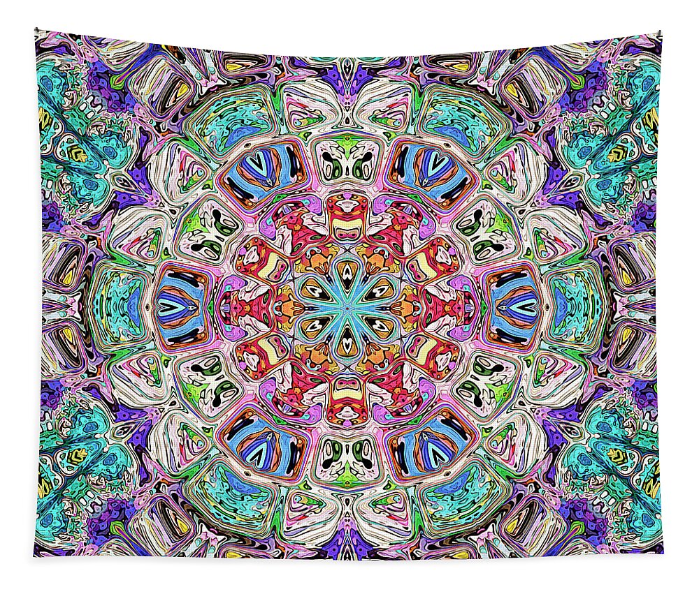 Kaleidoscope Tapestry featuring the digital art Kaleidoscope of Colors #1 by Phil Perkins