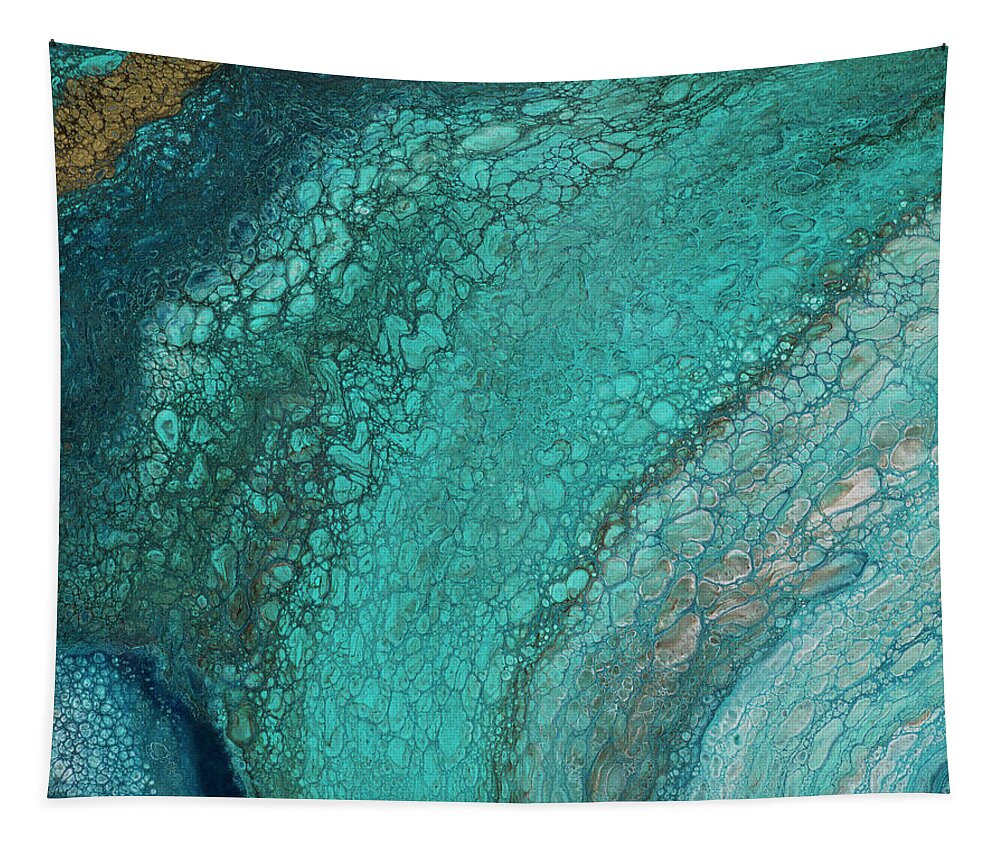 Organic Tapestry featuring the painting Lagoon by Tamara Nelson