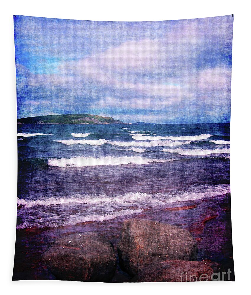 Lake Superior Tapestry featuring the photograph Lake Superior Islands #2 by Phil Perkins