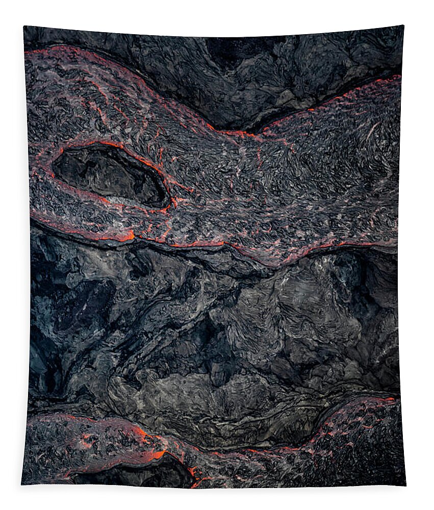 Lava Tapestry featuring the photograph Lava River Texture #1 by Christopher Johnson