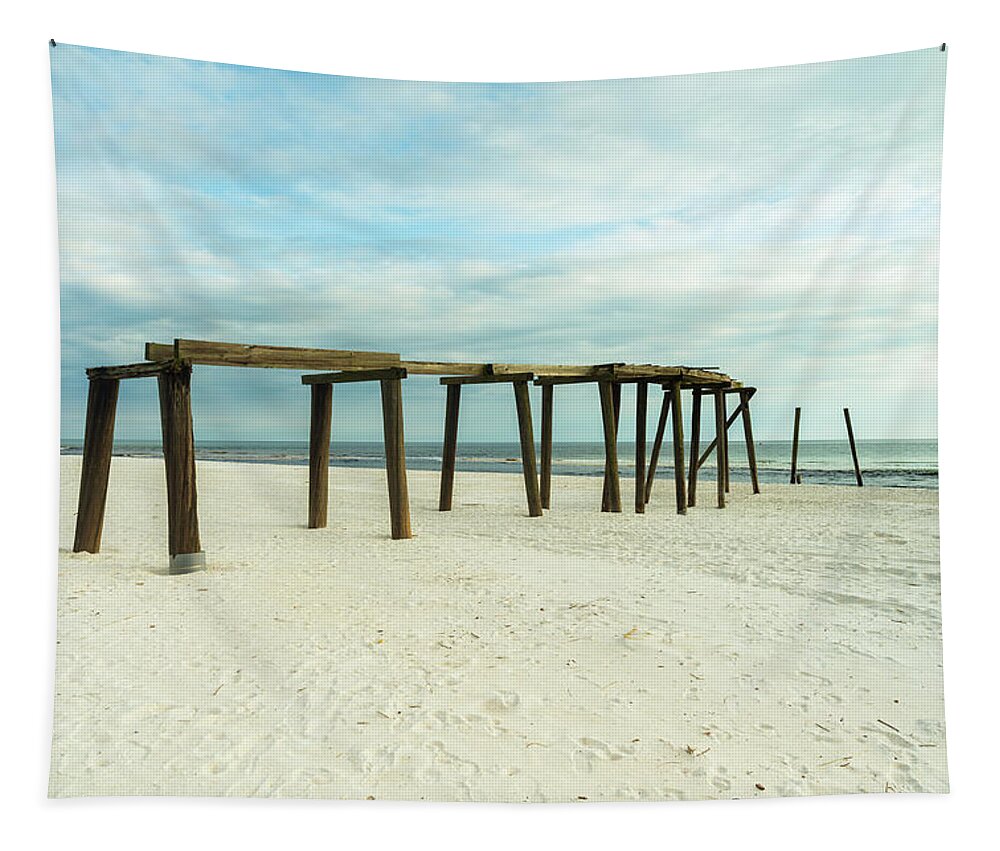 Gulf Of Mexico Tapestry featuring the photograph Life of a Pier by Raul Rodriguez