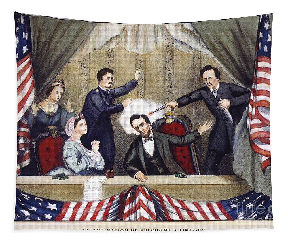 1865 Tapestry featuring the photograph Lincoln Assassination #1 by Granger