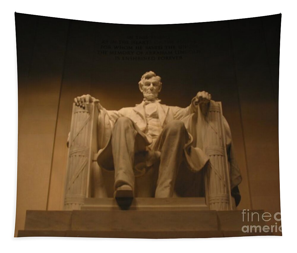 Abraham Lincoln Tapestry featuring the painting Lincoln Memorial #2 by Brian McDunn