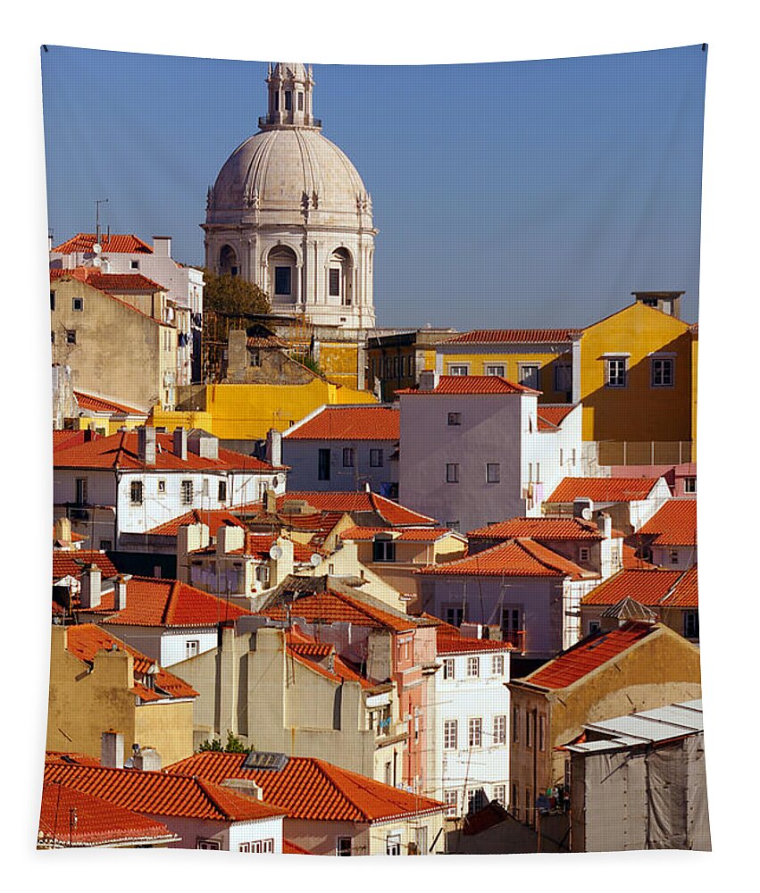 Alfama Tapestry featuring the photograph Lisbon View #1 by Carlos Caetano
