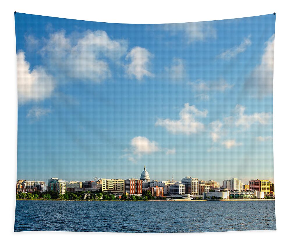 Madison Tapestry featuring the photograph Madison Skyline #1 by Todd Klassy