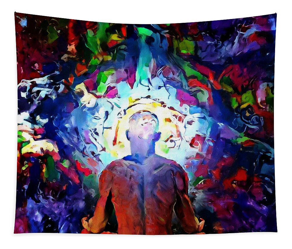 Paintin Tapestry featuring the digital art Meditation #1 by Bruce Rolff