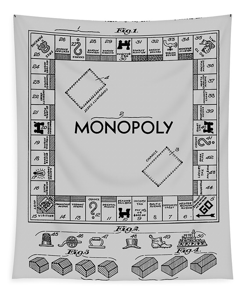 Monopoly Tapestry featuring the photograph Monopoly Patent 1935 #2 by Chris Smith