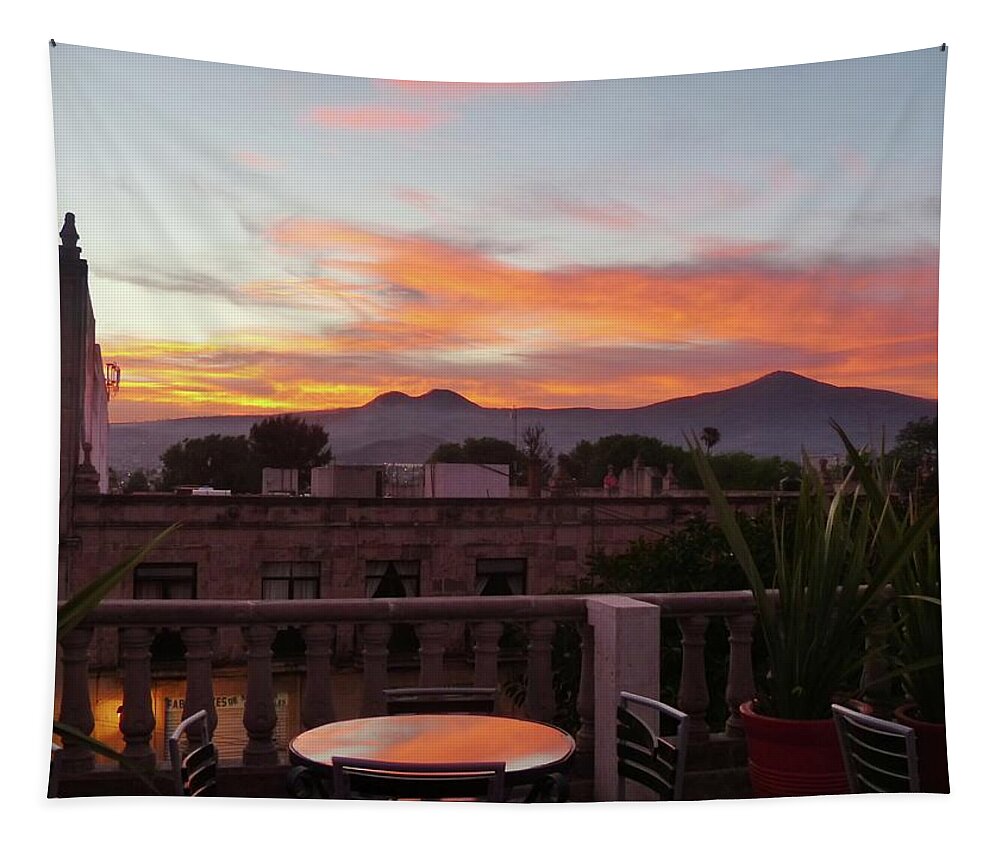 Mexico Tapestry featuring the photograph Morelia Sunset #1 by Rosanne Licciardi