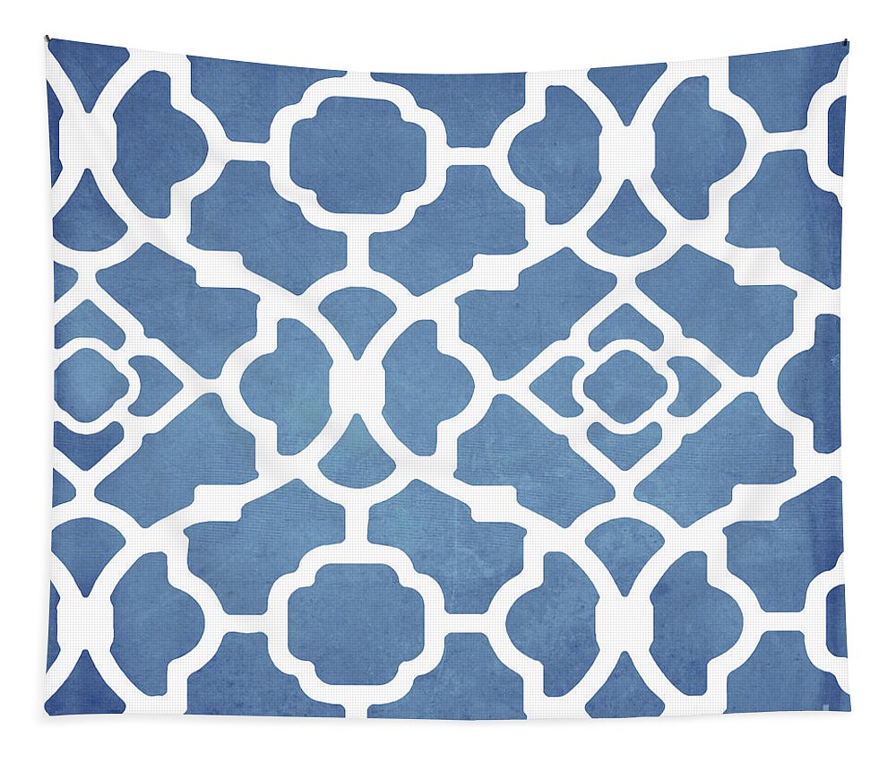 Blue Pattern Tapestry featuring the painting Moroccan Blues by Mindy Sommers
