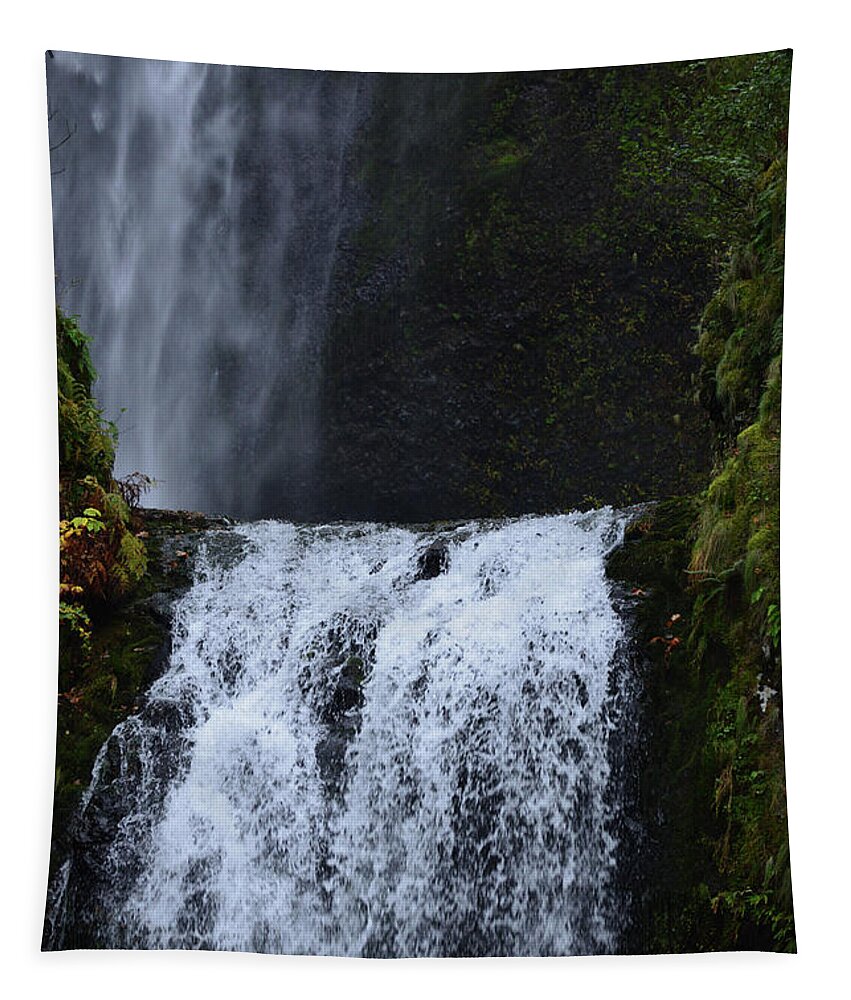 Oregon Tapestry featuring the photograph Multnomah Falls #1 by Whispering Peaks Photography