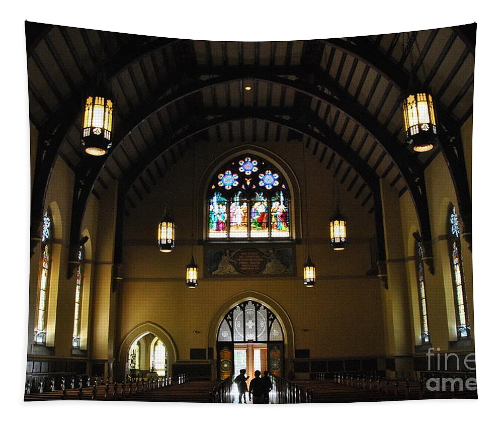 Lehigh University Tapestry featuring the photograph Filtered Daylight in Packer Church by Jacqueline M Lewis