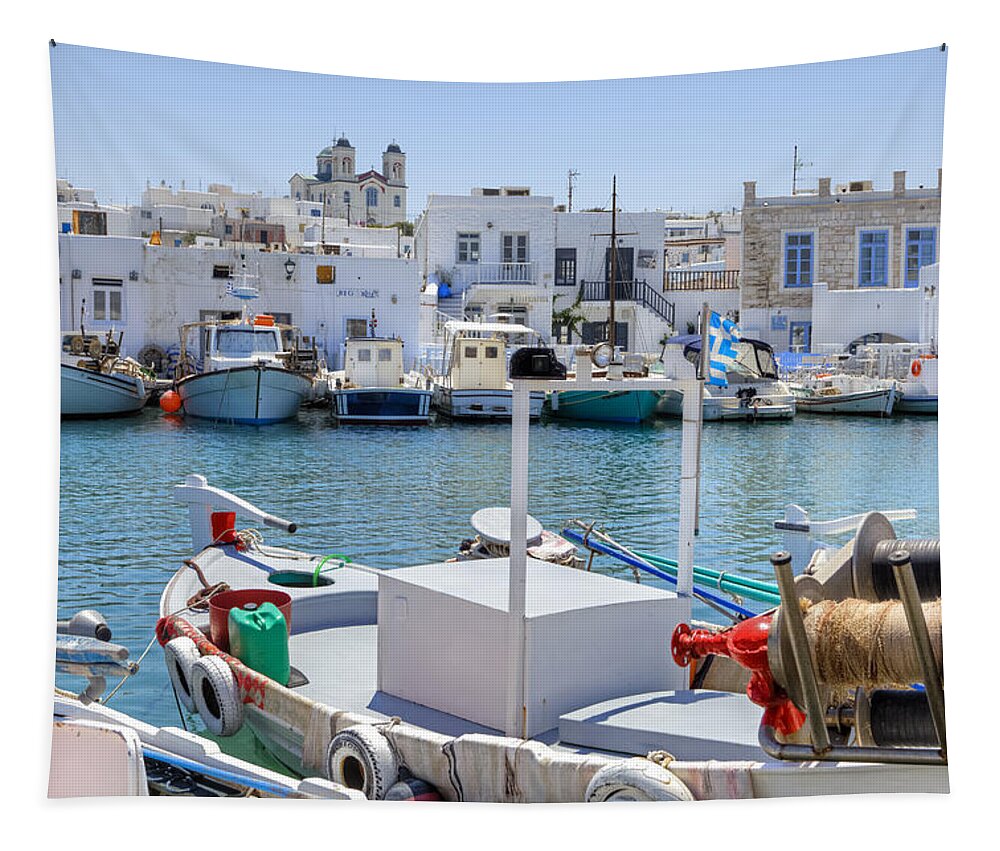 Naoussa Tapestry featuring the photograph Paros - Cyclades - Greece #1 by Joana Kruse