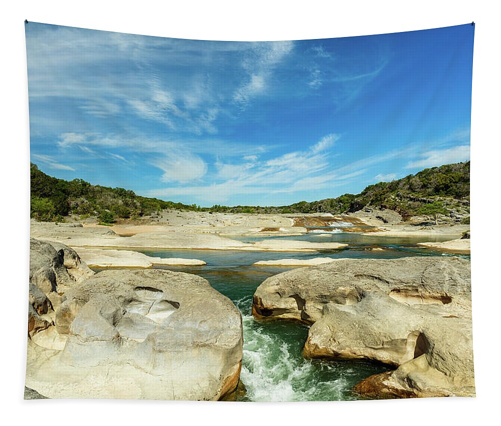 Pedernales Falls Tapestry featuring the photograph Pedernales Falls Texas by Raul Rodriguez