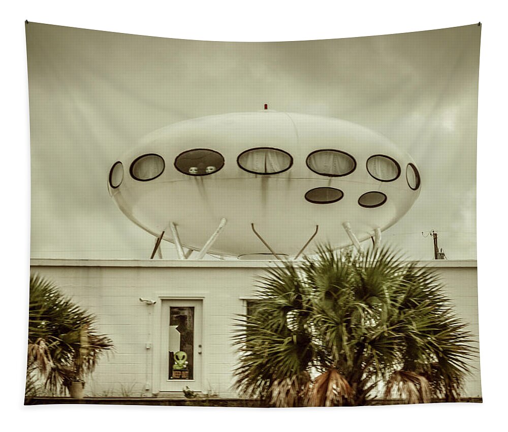 Pensacola Beach Tapestry featuring the photograph Pensacola Beach UFO House #2 by Debra Forand