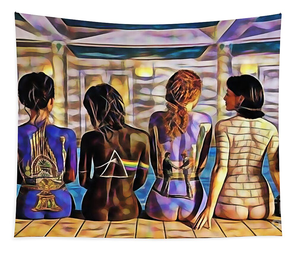 Pink Floyd Tapestry featuring the mixed media Pink Floyd Collection by Marvin Blaine
