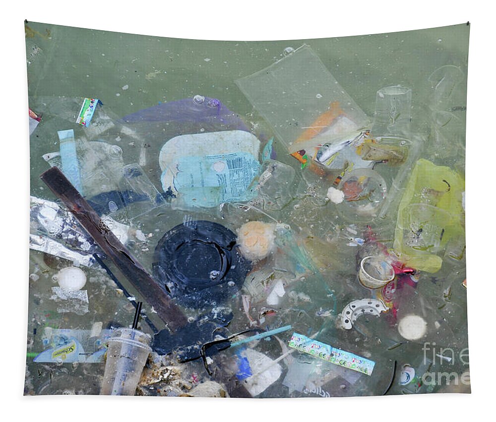 Waste Tapestry featuring the photograph Polluted dirty water #1 by Shay Levy