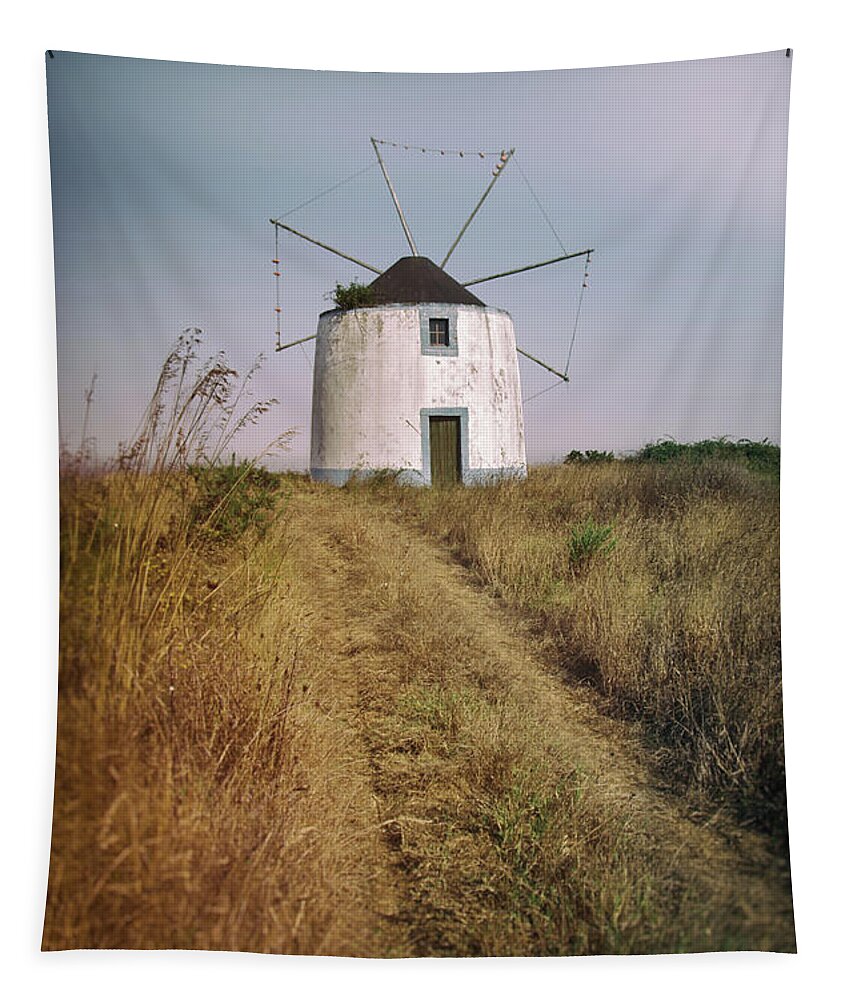 Rural Tapestry featuring the photograph Portuguese Windmill #1 by Carlos Caetano