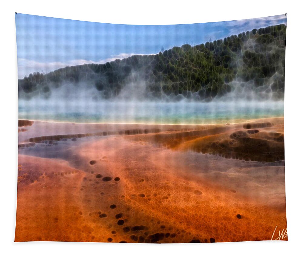 Yellowstone Tapestry featuring the digital art Prismatic #1 by Lynellen Nielsen